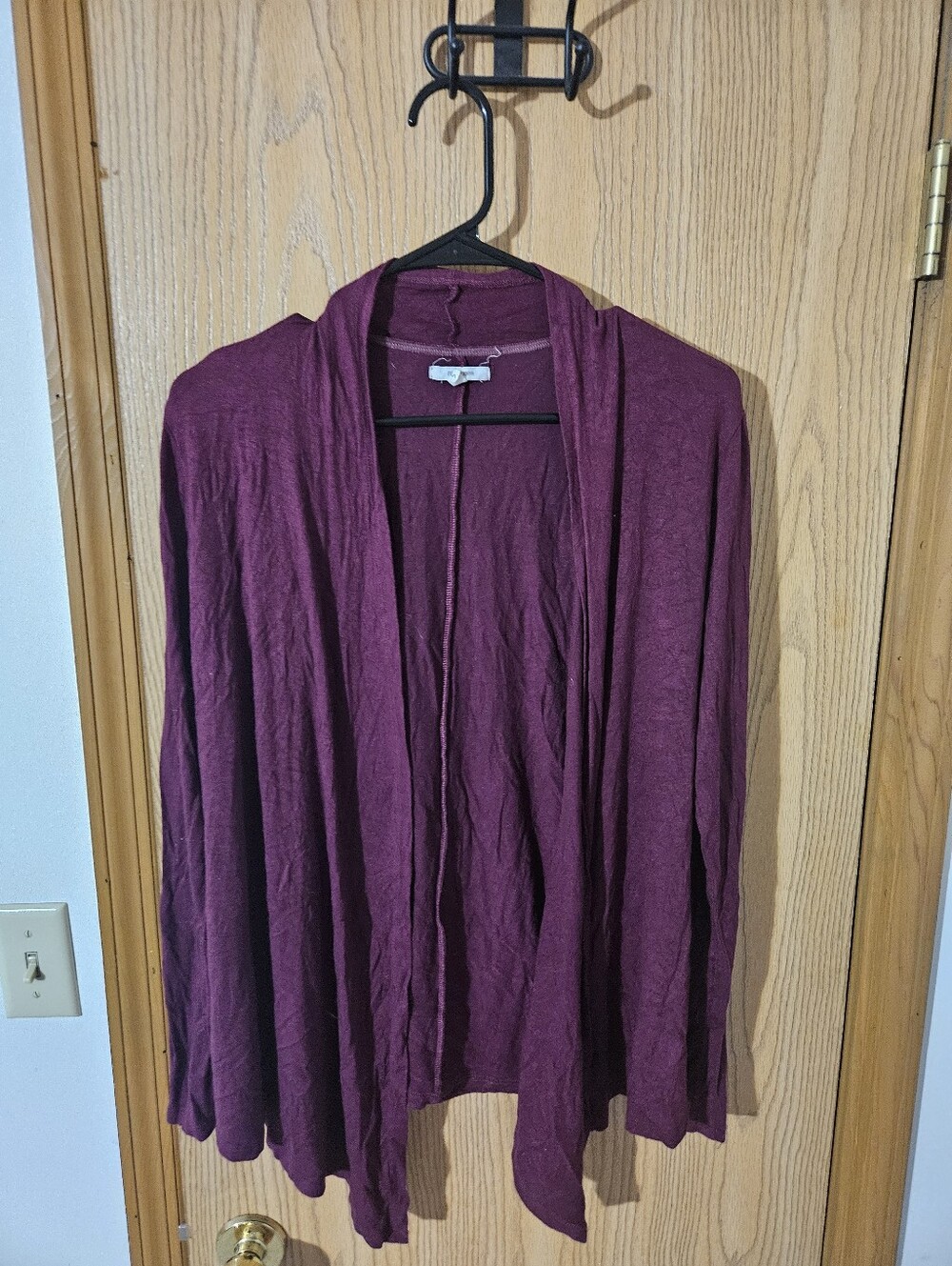 Maurices Plum Open-Front Drapey Cardigan